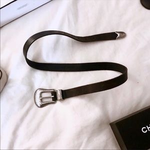 {nordstrom} black & silver western leather belt
